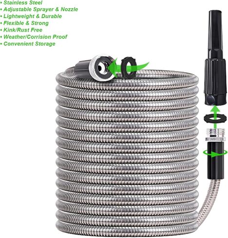 خرطوم رصاص معدني قصير بطول 1 قدم، خرطوم مياه من الرصاص المقاوم للصدأ، ملحقات تمديد الموصل، خراطيم صغيرة شديدة التحمل للفناء، خارجي - مرن، لا يتشابك أبدًا، مقاوم للثقب in Kuwait
