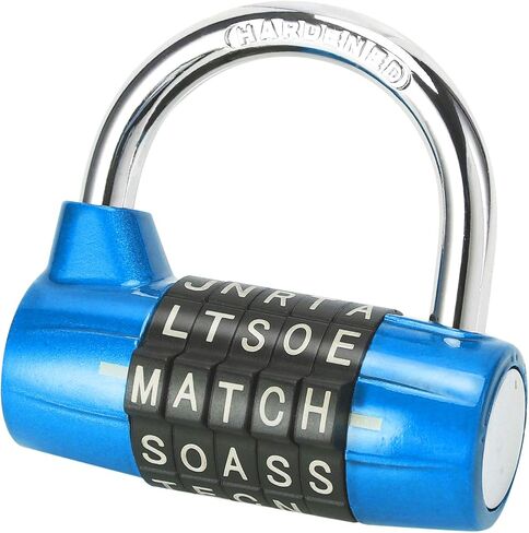 Gym Locker Lock,5 Letter Heavy Duty Alloy Padlock Password Sturdy Security Padlock-Easy to Set Your Own Keyless Resettable Combo-Red in Kuwait