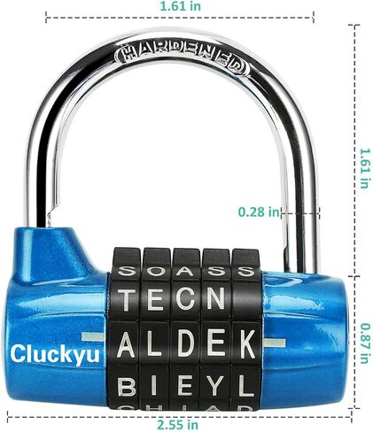 Gym Locker Lock,5 Letter Heavy Duty Alloy Padlock Password Sturdy Security Padlock-Easy to Set Your Own Keyless Resettable Combo-Red in Kuwait