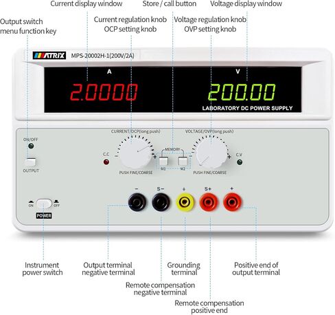 DC Power Supply Variable 30V 20A, Single Channel Linear Bench DC Power Supply High Precision with Voltage Compensation, Adjustable Power Supply with 3 Interface USB/RS232/RS485(MPS-3020H-1C) in Kuwait