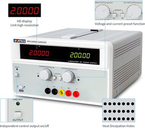 DC Power Supply Variable 30V 20A, Single Channel Linear Bench DC Power Supply High Precision with Voltage Compensation, Adjustable Power Supply with 3 Interface USB/RS232/RS485(MPS-3020H-1C) in Kuwait