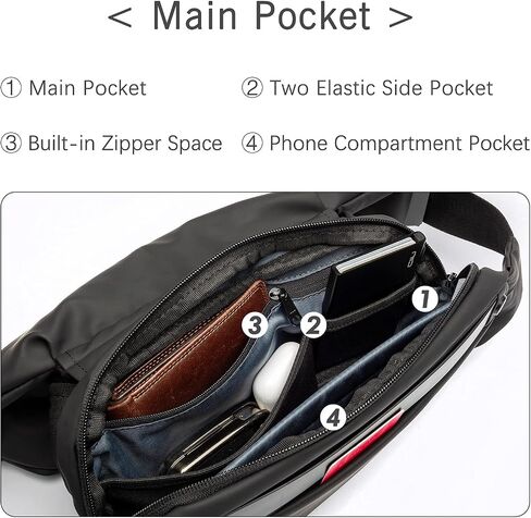 NIID-R0 Leisure Sling bag Shoulder Backpack Waterproof Quickly Removable Lightweight Chest bag Casual Crossbody Bag For Men ，Suitable For Hiking And Cycling in Saudi Arabia