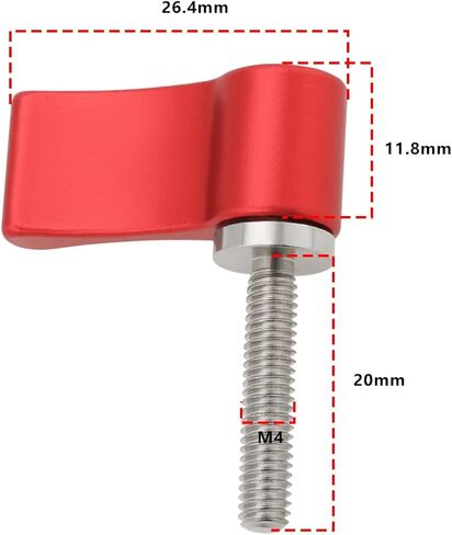 4PCS Male Threading Adjustable Screw M5 17mm Adjustable Thumb Lever Screw with Single Wing for Camera Equipment Rotary Thumb Knob Screw Red in Kuwait