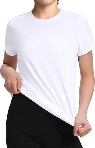 JOCMIC Girls Athletic Shirts Short Sleeve Cross Design Tshirt Yoga Gym Tee Tops for Kids in Kuwait