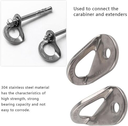 Bolt Hanger, 2Pcs 304 Stainless Steel Bolt Hanger Outdoor Caving Protection Hardware Accessory for Outdoor Mountain Climbing in Kuwait
