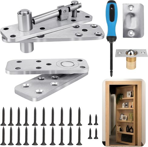 Hidden Door Hinge, Stainless Steel Heavy Duty Door Hinge,Swinging Pivot Hinge 360°Rotation, Hidden Door Hardware for Secret Door,Hidden Door Bookcase Hinge, Invisible Door Hinge（570Lbs） in Kuwait