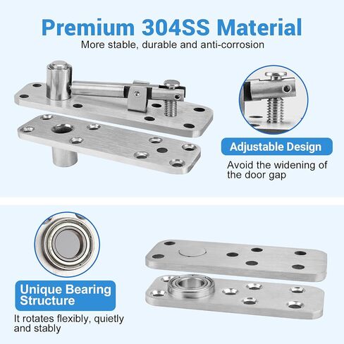 Hidden Door Hinge, Stainless Steel Heavy Duty Door Hinge,Swinging Pivot Hinge 360°Rotation, Hidden Door Hardware for Secret Door,Hidden Door Bookcase Hinge, Invisible Door Hinge（570Lbs） in Kuwait