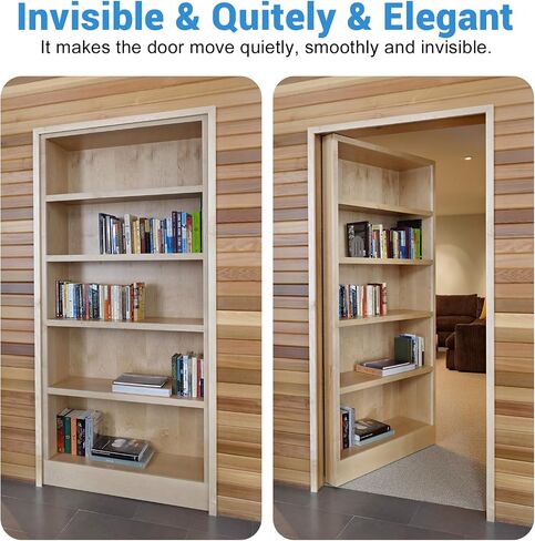 Hidden Door Hinge, Stainless Steel Heavy Duty Door Hinge,Swinging Pivot Hinge 360°Rotation, Hidden Door Hardware for Secret Door,Hidden Door Bookcase Hinge, Invisible Door Hinge（570Lbs） in Kuwait