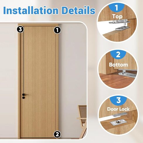 Hidden Door Hinge, Stainless Steel Heavy Duty Door Hinge,Swinging Pivot Hinge 360°Rotation, Hidden Door Hardware for Secret Door,Hidden Door Bookcase Hinge, Invisible Door Hinge（570Lbs） in Kuwait