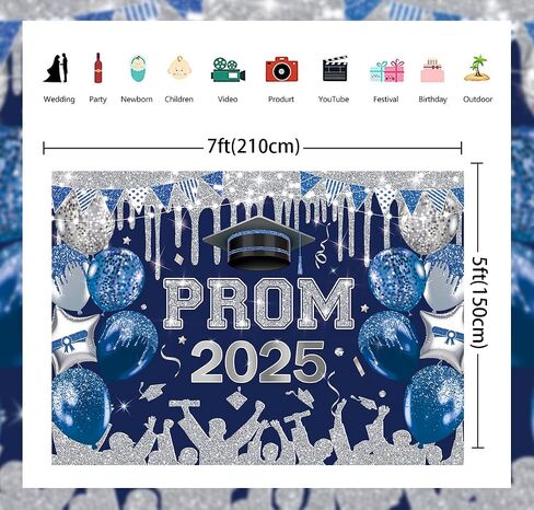Red and Silver 2025 Graduation Backdrop 2025 Prom Night Photography Background Congrats Grad Party Banner for Class of 2025 Congratulate Graduation Party Decor Supplies (Red, 82x59 inch (7x5FT)) in Saudi Arabia