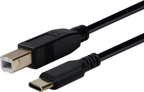 Philips USB-B to USB-C Printer Cable, 16 Ft Long Cord, Connect Laptop or Desktop, Data Transfer 480 Mbps, Gold Plated, HP, Canon, Brother, Samsung, Dell, Epson, Lexmark, Xerox, Black, SWV3173B/37 in Kuwait
