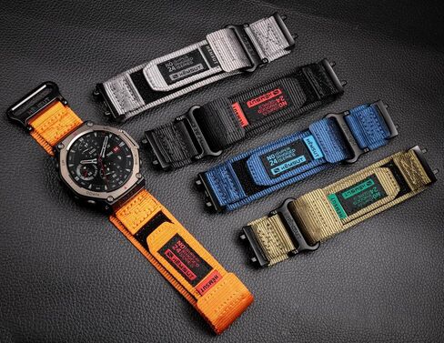 شاهد عصابات متوافقة مع Huami Amazfit T-Rex 3 ، Super Rugged Nylon Hoop و Loop Wide Sports Strap لـ T Rex 3 ، فرقة استبدال العسكرية للرجال in Kuwait