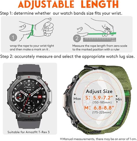 شاهد عصابات متوافقة مع Huami Amazfit T-Rex 3 ، Super Rugged Nylon Hoop و Loop Wide Sports Strap لـ T Rex 3 ، فرقة استبدال العسكرية للرجال in Kuwait
