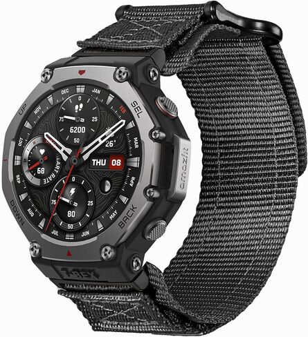 شاهد عصابات متوافقة مع Huami Amazfit T-Rex 3 ، Super Rugged Nylon Hoop و Loop Wide Sports Strap لـ T Rex 3 ، فرقة استبدال العسكرية للرجال in Kuwait
