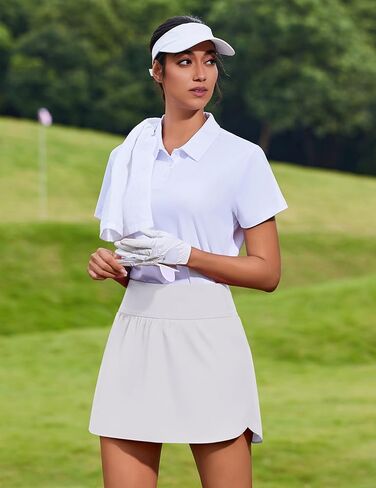 PINSPARK Golf Skirts for Women Silicone Grippers Tennis Skirt with Shorts Underneath Pockets Athletic Pickleball Casual Skort in Kuwait