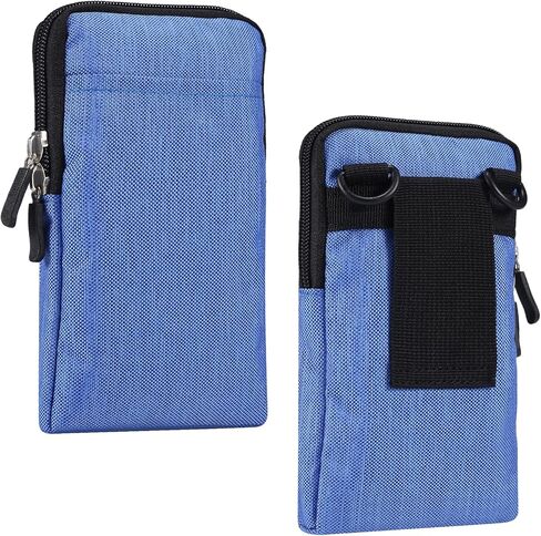 Small Crossbody Cell Phone Bag, Phone Waist Bag Black, 6.9" Ladies Men Travel Shoulder Crossbody Pouch with Shoulder Strap Zipper Handbags Wristlet Pocket Wallet Belt Clip with Locking Carabiner Hook in Kuwait
