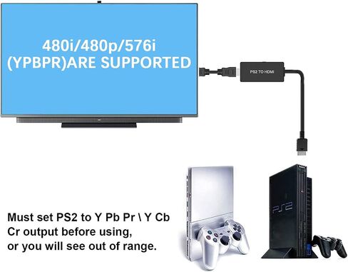 محول PS2 الى HDMI من PS2 الى HDMI يدعم محول HDMI 4:3 / 16:9 سويتش، يعمل مع كيبل وصلة بلاي ستيشن 1/بلاي ستيشن 2 اتش دي محول بلاي ستيشن 1 سوني PS2 HDMI in Kuwait