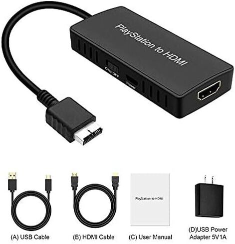 محول PS2 الى HDMI من PS2 الى HDMI يدعم محول HDMI 4:3 / 16:9 سويتش، يعمل مع كيبل وصلة بلاي ستيشن 1/بلاي ستيشن 2 اتش دي محول بلاي ستيشن 1 سوني PS2 HDMI in Kuwait