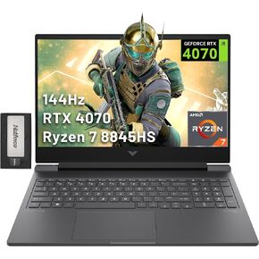 HP Victus 16.1" FHD 144Hz Gaming Laptop, AMD Ryzen 7-8845HS, 32GB DDR5, 2TB SSD, NVIDIA GeForce RTX 4070, Backlit Keyboard, FHD Camera, Wi-Fi 6, Win 11 Pro, Silver, 256GB Docking Station Set