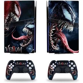 Console Decal Skin Super Hero Vinyl Sticker Compatible with PS5 Slim Disk Console Controllers Wrap Skins Aliens