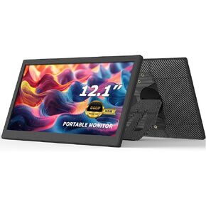 12.1 Inch Portable Monitor, IPS FHD Portable Monitor for Laptop USB C HDMI, Plug-Play Laptop Screen Extender with Adjustable Foldable Stand for Laptop,PC,Mac,PS4,Xbox,Swich