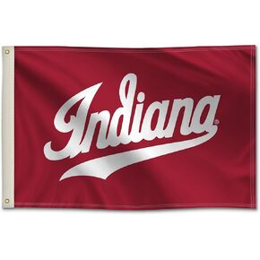 Indiana Hoosiers College Sports Printed Flag - NCAA Licensed - Nylon - 2' x 3' School Banner (White, Red)