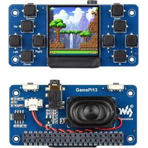 GamePi13 Game Console for Raspberry Pi Onboard 1.3inch LCD 240x240 Resolution, ST7789 Driver Chip, SPI Communication, 12 Customizable Buttons, 3D Visual Effect, IPS Display for Retro Gaming