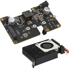 Geekworm X1012 PCIe to M.2 HAT Key-M NVMe SSD and POE Shield+Active Cooler H505 for Raspberry Pi 5