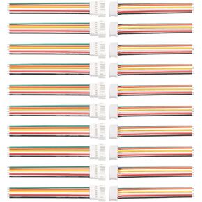 MECCANIXITY PH 2.0 Male and Female Connector Plug 6 Pins Tiny Micro Electrical Connectors with 10cm Wire Cables for Electrical Appliances Sets of 10