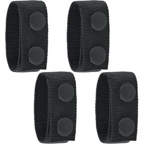 4 Pack Nylon Police Belt Keepers for Duty Belt Keepers Accessories, Backpack Strap Keeper with Double Snaps for 2¼" Wide Tactical Belt Loop Keeper for Police Equipment