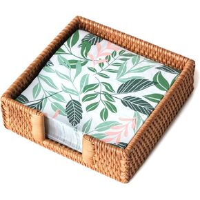 Rattan Napkin Holder for Table, Guest Towel Holder Tray for Bathroom, Napkin Holder Tray Wicker Napkin Holder For Restaurant, Hand Woven Basket Rattan Kitchen Decor for Cafe Napkin Holder for Table