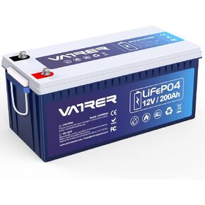 12.8V 12AH LiFePO4 Battery Deep Cycle Lithium Battery, Built-in 12A BMS, 5000+ Cycles Rechargeable Battery Perfect for Solar Power System, Fish Finder, UPS