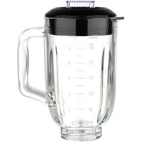 Replacement Parts 5-Cup Glass Jar with Lid,Compatible with Black&Decker Blender BL1110RG/ BL1220SG/ BL2020/ BL1820SGM