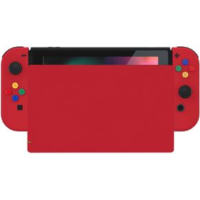 eXtremeRate Passion Red Soft Touch Grip Joycon Housing Shell with ABXY Direction Buttons for Nintendo Switch, Replacement Faceplate for Nintendo Switch Dock – Joy-Con Dock NOT Included
