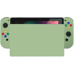 eXtremeRate Matcha Green Soft Touch Grip Joycon Housing Shell with ABXY Direction Buttons for Nintendo Switch, Replacement Faceplate for Nintendo Switch Dock – Joy-Con Dock NOT Included