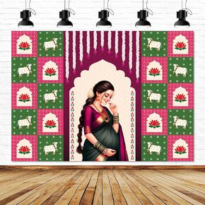 Indotribe Krishna Annaprasana Backdrop - 6x4ft Annaprasana Decorations Backdrop Indian Backdrops for Indian Decorations for Home Pooja Banner Anna Prasana