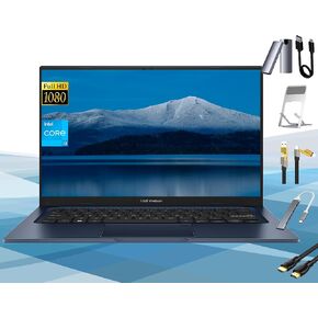 ASUS Laptop Computer, 14'' FHD Display Laptops for Business & School, Intel Core i3-1215U, 16GB RAM, 1TB SSD+128GB External SSD, Windows 11 Pro, Wi-Fi, Webcam, USB-C, Fast Charge, RK Bundle