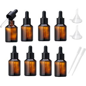 8 Pack 1oz Blue Dropper Bottle with Glass Eye Dropper,30ml Small Glass Dropper Bottles for Essential Oil,Aromatherapy,Perfumes,Liquid,Cosmetic,Sample,Laboratory