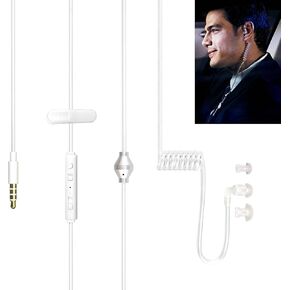 Universal 3.5mm Jack Acoustic Hollow Air Tube Anti-Radiation Earphone Earpiece with on Off Answer Switch Compatible with iPhone Samsung LG Moto Lenovo ZTE Huawie BlackBerry and All Cellphones