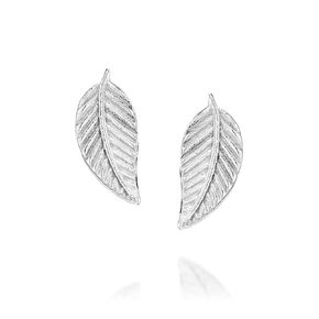 Tiny Gold Leaf Stud Earrings - Designer Handmade Small Feather Post Earrings