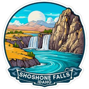 Shoshone Falls Idaho Sticker 4 Inch - Waterproof Vinyl Decal for Laptop Water Bottle Car Tumbler - Durable Aesthetic Long-Lasting Stickers for Adults ID44990