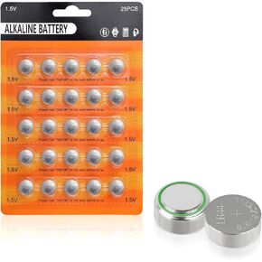 AG13 LR44 Batteries (25-Pack) - Long-Lasting 1.5V LR44 Alkaline Battery for Watches, Toys, Calculators & Medical Devices | AG13/A76/357/L1154F/SR44 Equivalent | Leak-Proof Design & Mercury-Free