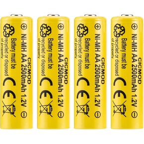 CICMOD Solar Rechargeable AA AAA Batteries, 8 Pack 2500mah AA & 8 Pack 1000mAh AAA 1.2V NiMH Battery for Solar Lights - Pack of 16