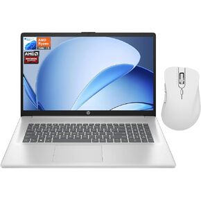 HP 17.3 "FHD LAPTOP ، AMD RYZEN 5 7430U ، 32GB RAM ، 2TB PCIE SSD ، لوحة المفاتيح الرقمية ، كاميرا الويب ، HDMI ، WI-FI 6 ، Bluetooth ، Windows 11 Home ، Black ، Backdle with Thunderobot ML101 WIRLINESS