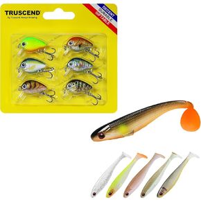 TRUSCEND Fishing Lures for Freshwater and Saltwater, Lifelike Swimbait for Bass Trout Crappie Walleye Pike, Soft Fishing Lures for All Species of Fish, Selected Fishing Gifts for Men