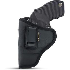 IWB Revolver Holster by Houston - ECO Leather Concealed Carry Soft - Suede Interior for Maximum Protection - FITS: Revolvers K, L, M & N Frames - Taurus Judge - 5 & 6 Shots - 2.5" to 3" Barrel (Left)