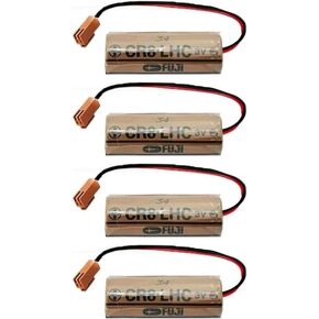(4pc) بطارية Fuji CR8-LHC 3V مع قابس بني للاشمئزاز التلقائي