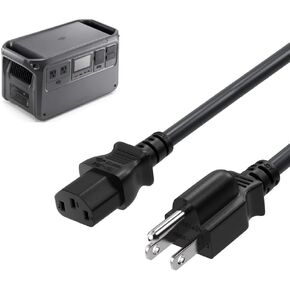 for DJI Power Station Charging Cable Cord Replacement for Jackery Explorer 2000/1500/1000 Pro Power Cord,Segway Cube,Ecoflow Delta/River Series,Bluetti EB3A,Anker 757/767 2 Prong AC Cable