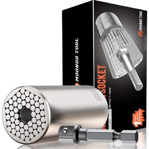 Universal Socket, Gifts for Dad from Daughter Son - Christmas Gifts for Men, Father/Dad, DIY Handyman, Husband, Guys, Boyfriend, Him, Unique Tools for Men (7-19mm) Power Drill Adapter