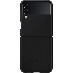 SAMSUNG Galaxy Z Flip 3 Phone Case, Leather Protective Cover, Heavy Duty, Shockproof Smartphone Protector, US Version, Black,EF-VF711LBEGUS